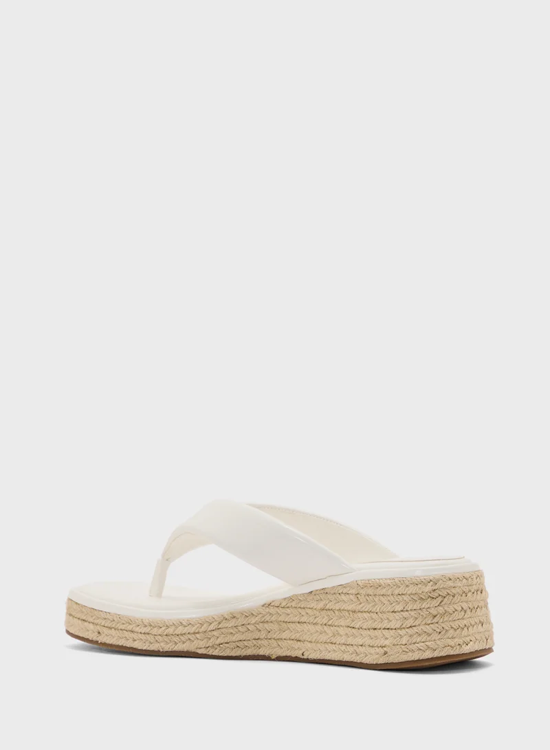 Ginger Thong Detail Mid Wedge Sandal