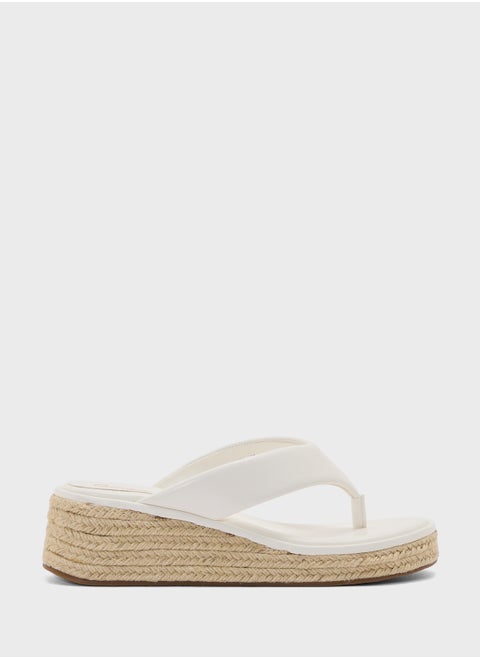 Thong Detail Mid Wedge Sandal