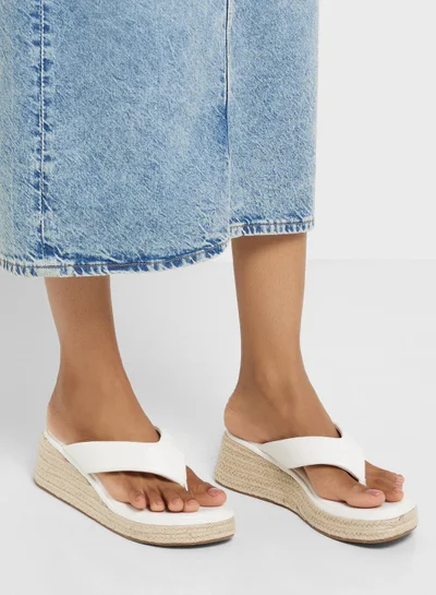 Ginger Thong Detail Mid Wedge Sandal