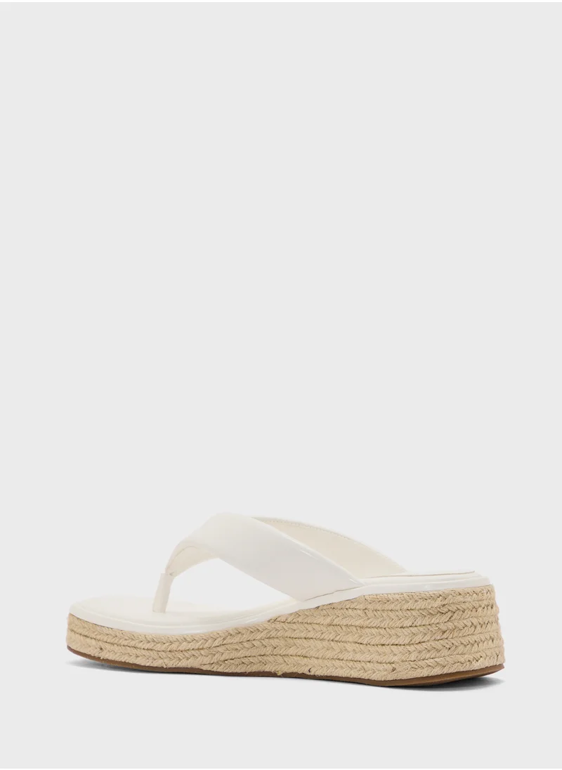 Ginger Thong Detail Mid Wedge Sandal