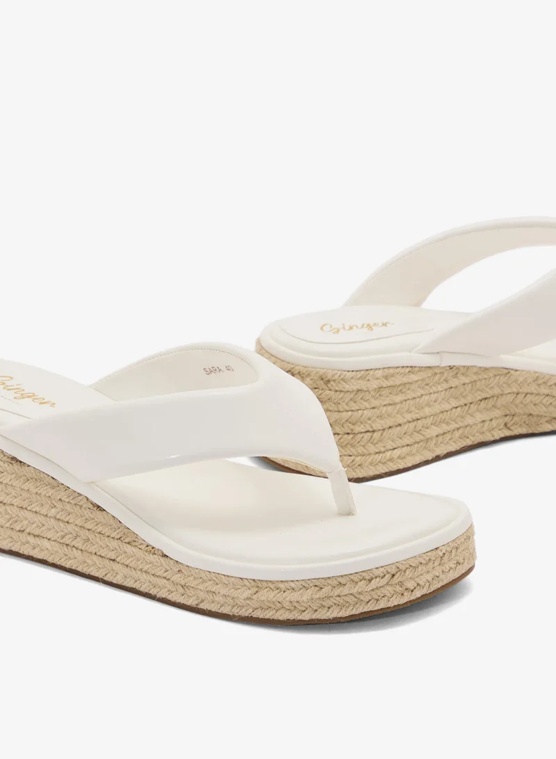 Ginger Thong Detail Mid Wedge Sandal