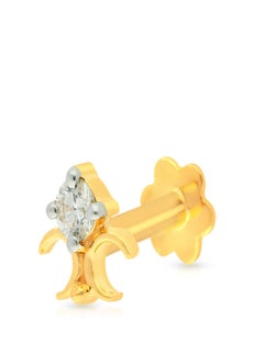 Malabar Gold and Diamonds دبوس أنف من الألماس الأصفر النقي 18 قيراطًا 750 درجة نقاء MNGNNP0273YVVS-G للنساء  - Image 1