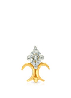 Malabar Gold and Diamonds دبوس أنف من الألماس الأصفر النقي 18 قيراطًا 750 درجة نقاء MNGNNP0273YVVS-G للنساء  - Image 2