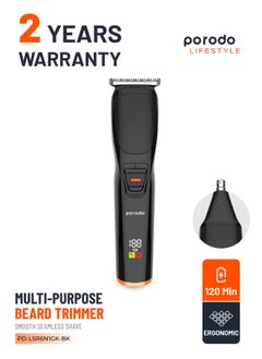 Multi-Purpose Beard Trimmer and Smooth Seamless Shave - Black