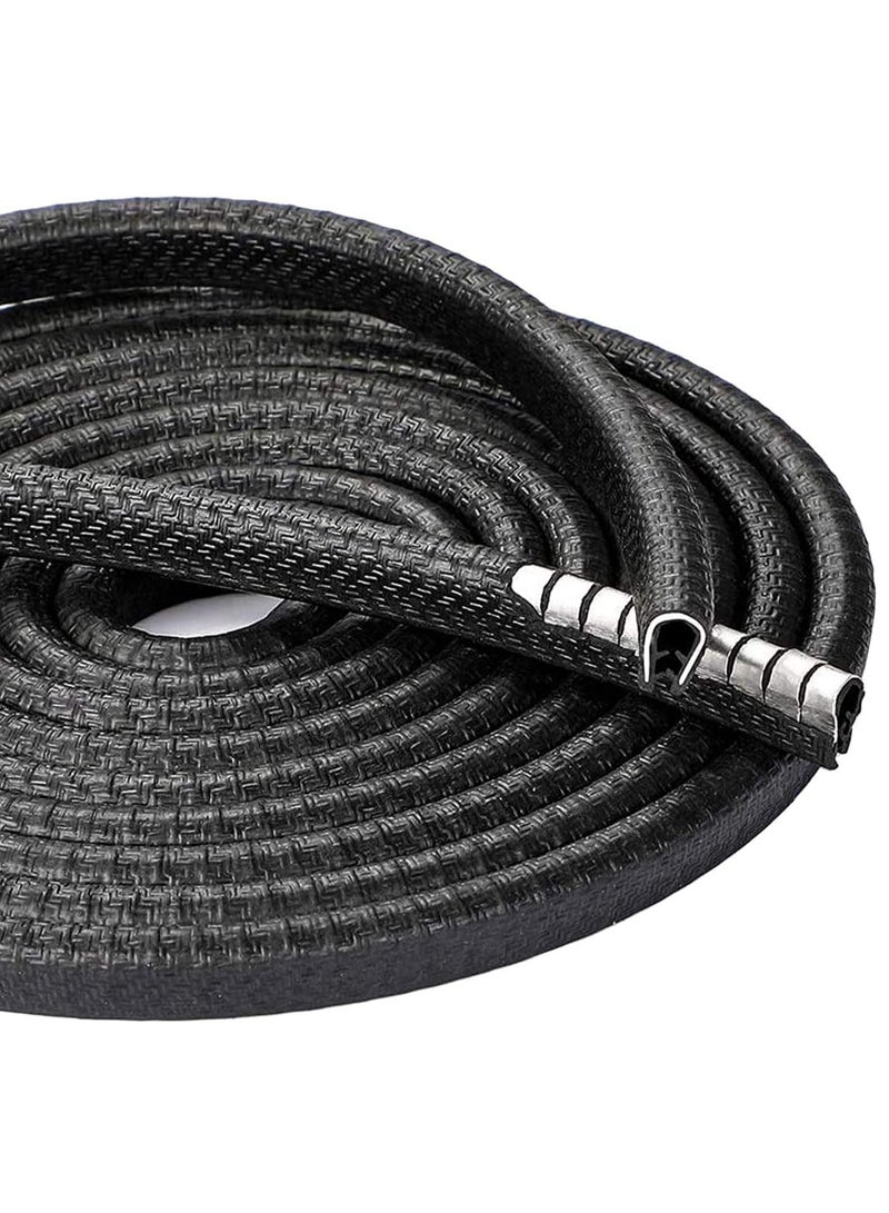 Universal Car Door Edge Protector - 16FT U-Shaped Rubber Trim Seal, Anti-Collision Guard Clips for Most Vehicles, Durable Black Edge Protection Strip - Image 1