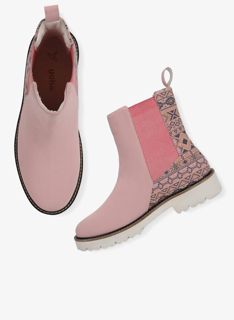 YOHO Pink Comfortable Lightweight Printed Boots - Image 5