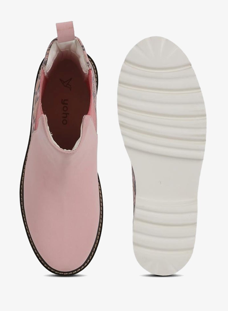 YOHO Pink Comfortable Lightweight Printed Boots - Image 2