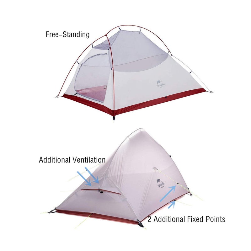 Naturehike Cloud-Up 2 Person Tent Lightweight Backpacking Tent with Footprint - Free Standing Ultralight Camping Hiking Backpack Tents Two Person Tent - Image 2