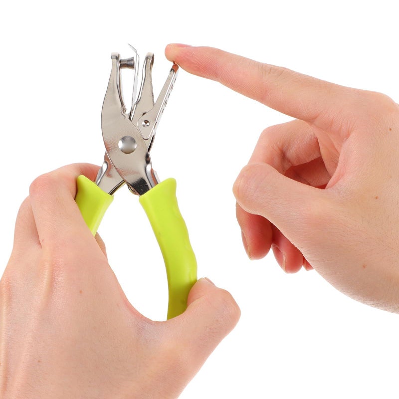 2 Hole Punch Set 6mm Green and Pink Handheld Paper Puncher for Scrapbooking Office Crafting - Image 5