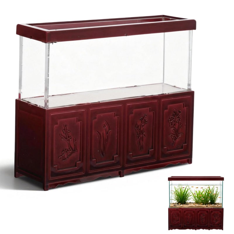 STOBOK 1Pc Dollhouse Fish Tank Miniature Aquarium Tiny Fish Bowl Vintage Sand Table Decoration Miniature Dollhouse Accessories for DIY Garden Desk Decor 3x2 Inches - Image 3