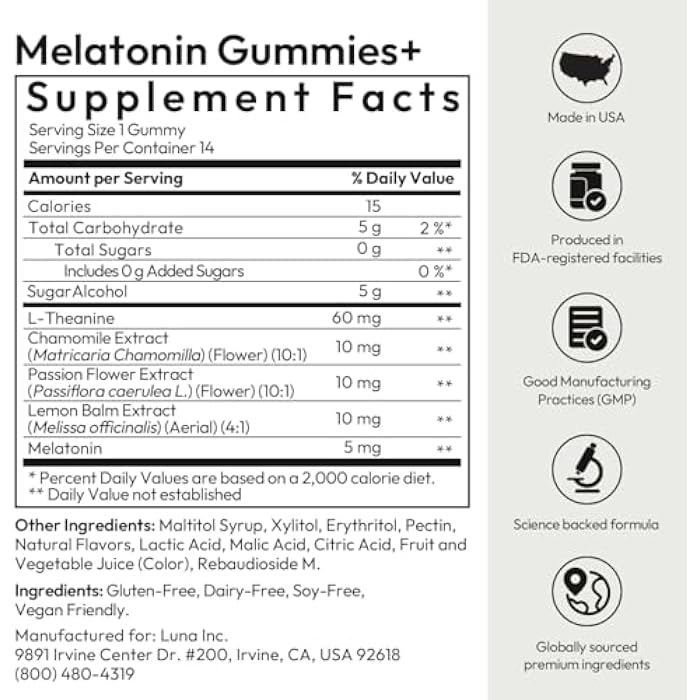 BIGVITA Melatonin Gummies+ | Natural Sleep Support with L-Theanine, Chamomile & Botanicals, Rest & Recharge - Image 4