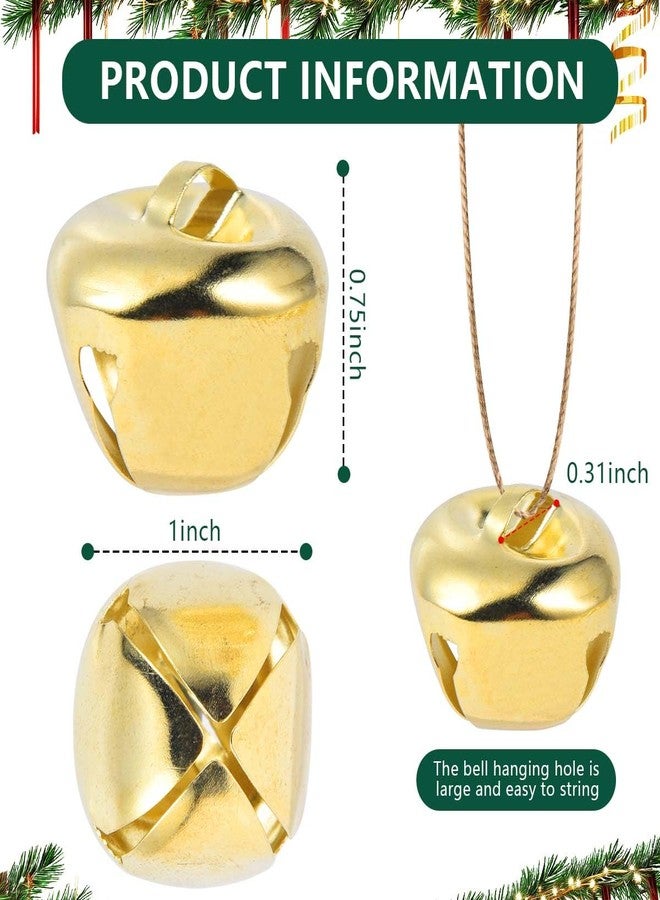 KISEER 100 Pcs Jingle Bells Bulk, 1 Inch Craft Bells for DIY Christmas Home Decoration (Gold) - Image 2