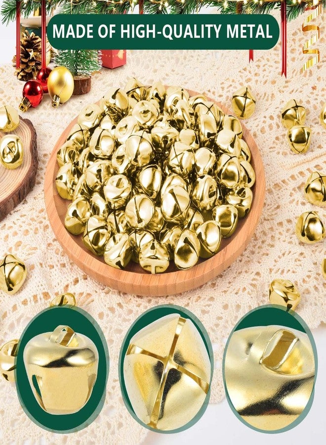 KISEER 100 Pcs Jingle Bells Bulk, 1 Inch Craft Bells for DIY Christmas Home Decoration (Gold) - Image 5