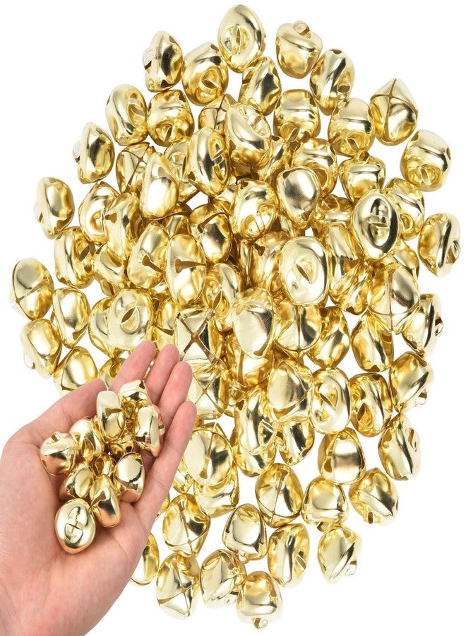 KISEER 100 Pcs Jingle Bells Bulk, 1 Inch Craft Bells for DIY Christmas Home Decoration (Gold) - Image 1