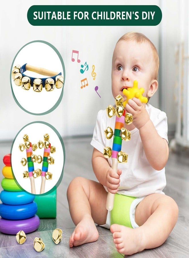 KISEER 100 Pcs Jingle Bells Bulk, 1 Inch Craft Bells for DIY Christmas Home Decoration (Gold) - Image 4