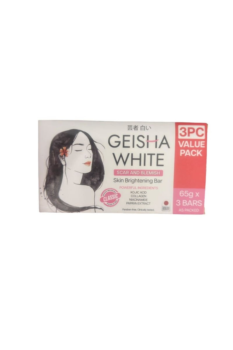 صابون جيشا الأبيض الكلاسيكي 65 جرام × 3 قطع
