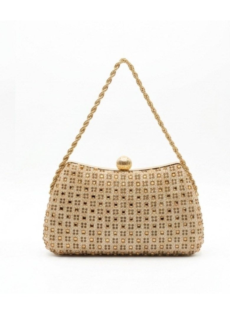 Women's handbag and crossbody bag adorned with sparkling crystal rhinestones and sequins; a perfect handbag for weddings and proms. - Image 1