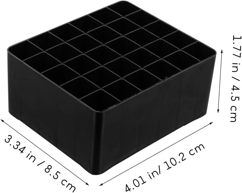 Garneck Plastic Pen Holder Box - 30 Holes - Organiser for Gel Pens, Markers, Colouring Pencils and Brushes, 4 Pieces, Black, Ideal Desk Stand for - Image 2