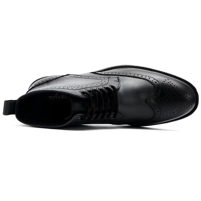 Arkbird Mens Dress Boots, Genuine Leather Captain Ankle Boots Lace-Up Wingtip - Image 3