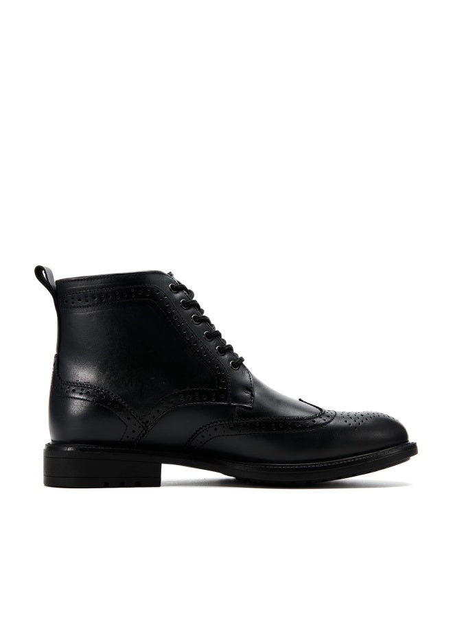 Arkbird Mens Dress Boots, Genuine Leather Captain Ankle Boots Lace-Up Wingtip - Image 1