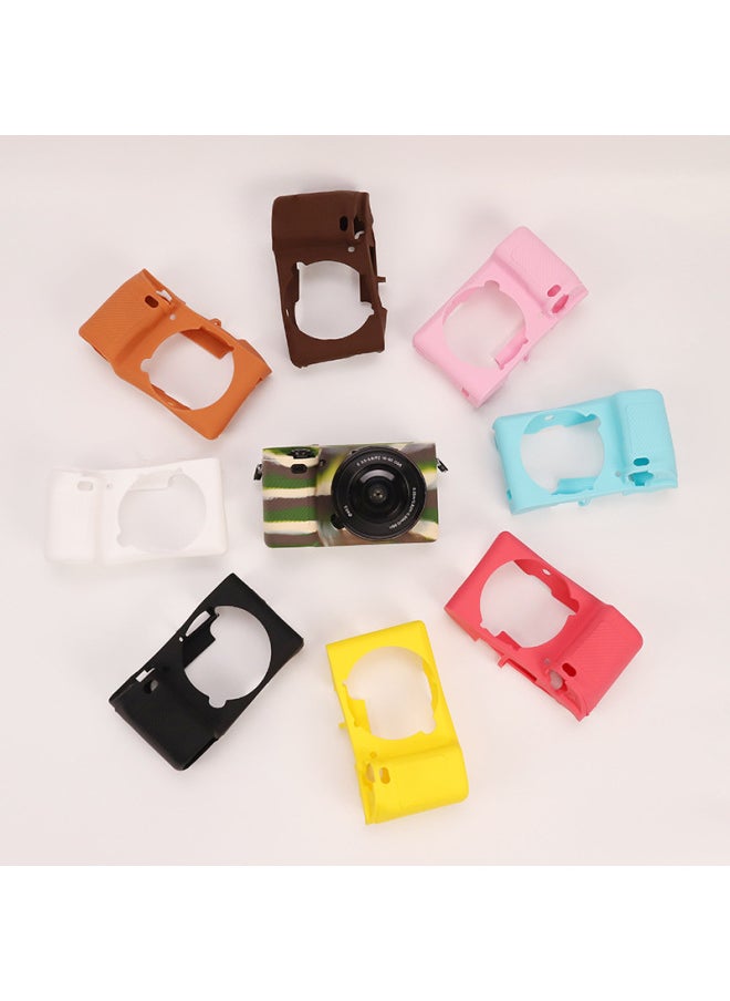 ماركة غير محددة - جراب سيليكون لكاميرا واحدة صغيرة لهاتف Sony A6300 A6400 A6100 جراب واقٍ للتصوير الفوتوغرافي وحقيبة ناعمة - اللون: A6100/a6300/a6400 كم مطاطي باللون الأحمر الوردي - Image 1
