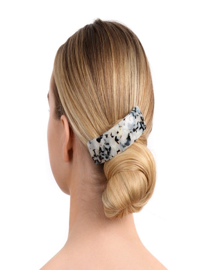 France Luxe Rectangle Volume Barrette, Spot White - Image 5