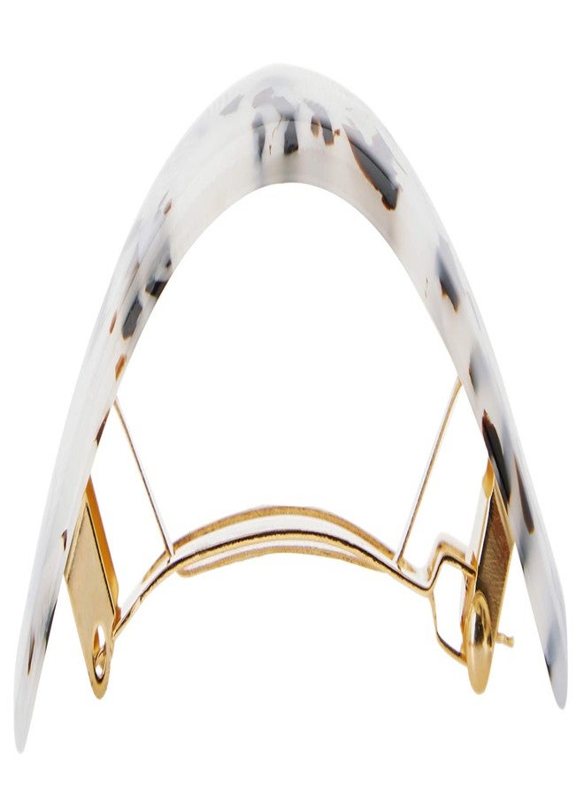 France Luxe Rectangle Volume Barrette, Spot White - Image 3