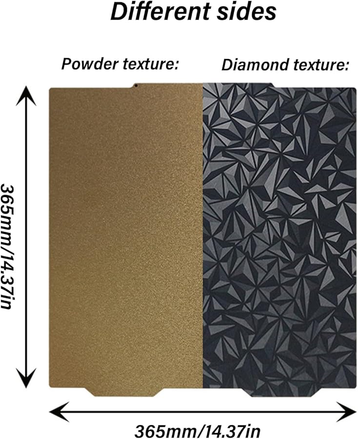365x365mm XL PET Flexible Build Plate Double Sided Textured Spring Steel Printing Bed Upgrade - Image 5