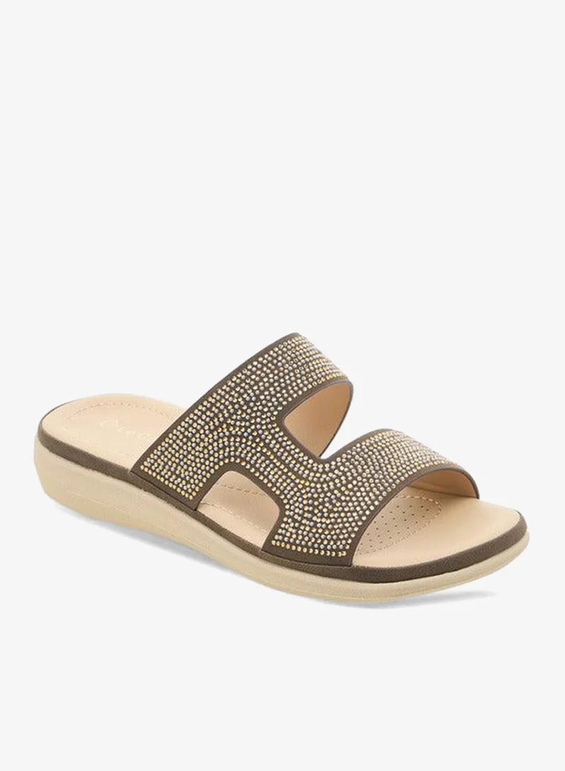 لو كونفورت صنادل سلايد مزينة