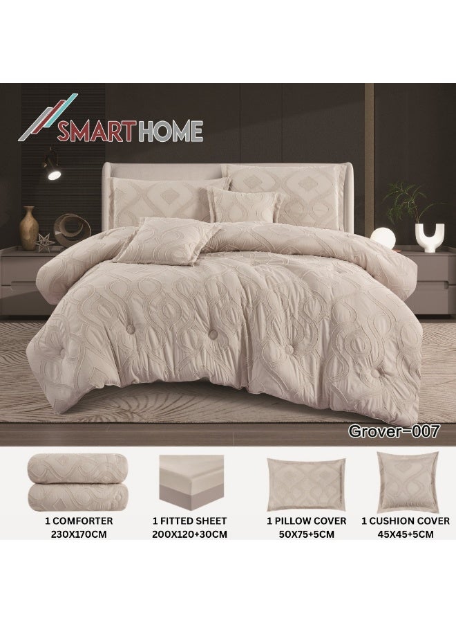 سمارت هوم طقم لحاف نفر واحد نظام وجهين مفرش مكون من ٤ قطع  ,  مايكروفايبر100% لحاف مقاس ١٧٠سم في ٢٣٠سم - Image 4