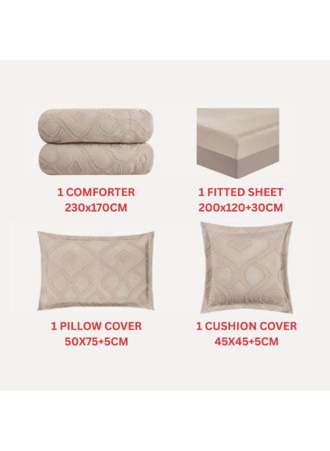 سمارت هوم طقم لحاف نفر واحد نظام وجهين مفرش مكون من ٤ قطع  ,  مايكروفايبر100% لحاف مقاس ١٧٠سم في ٢٣٠سم - Image 5