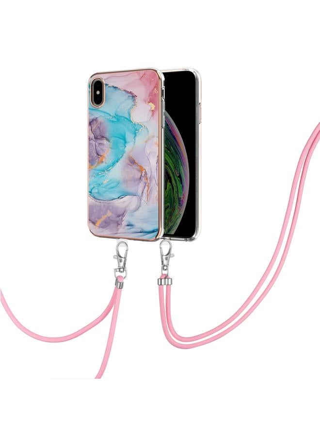 اس-توب جراب لهاتف iPhone X / XS بنمط طلاء كهربائي IMD TPU مقاوم للصدمات مع حبل للرقبة - Image 2