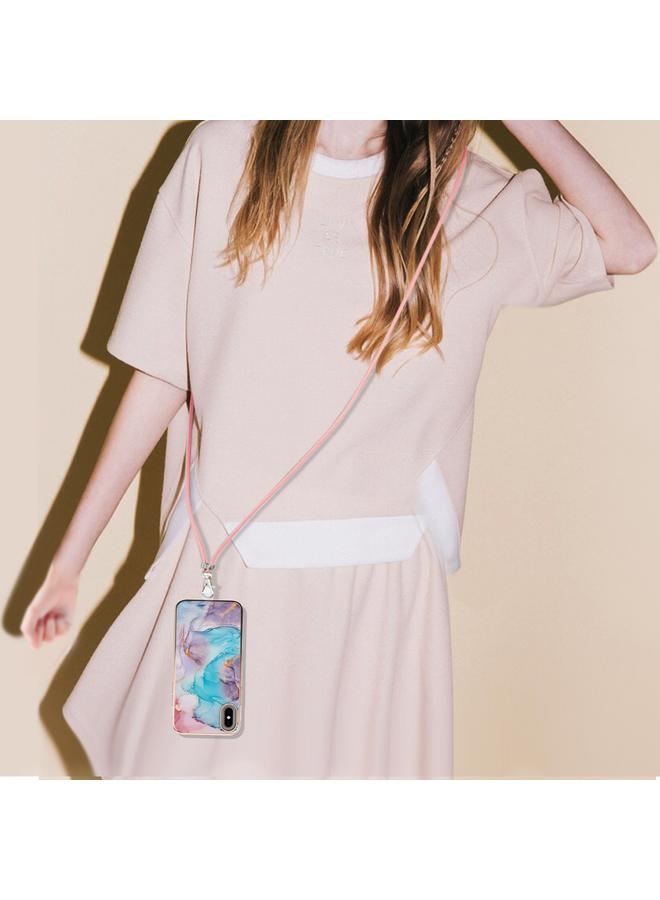 اس-توب جراب لهاتف iPhone X / XS بنمط طلاء كهربائي IMD TPU مقاوم للصدمات مع حبل للرقبة - Image 4