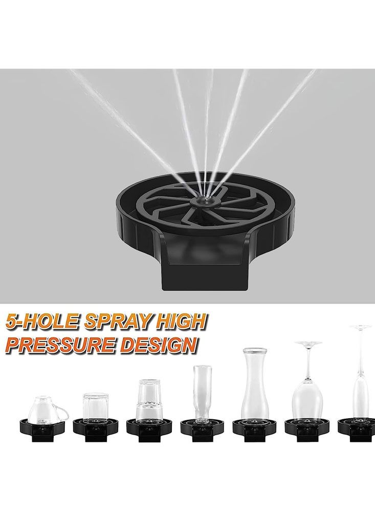 High-Pressure Glass Rinser | Cup Washer Automatic - Automatic Cup Rinser for Sink, Bar Glass Rinser, Quick Cup Washer for Kitchen Sinks (Cup Washer+black Slot+80cm Hose)  - Image 4