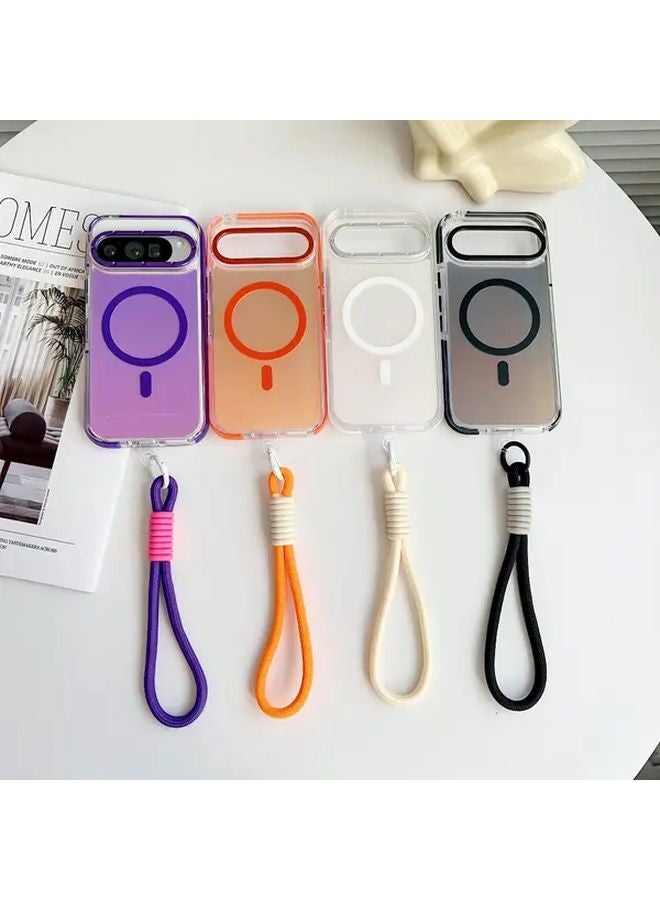 Black Magnetic Phone Cover For Google Pixel 10 With Anti Slip Border And Hanging Strap - Image 4