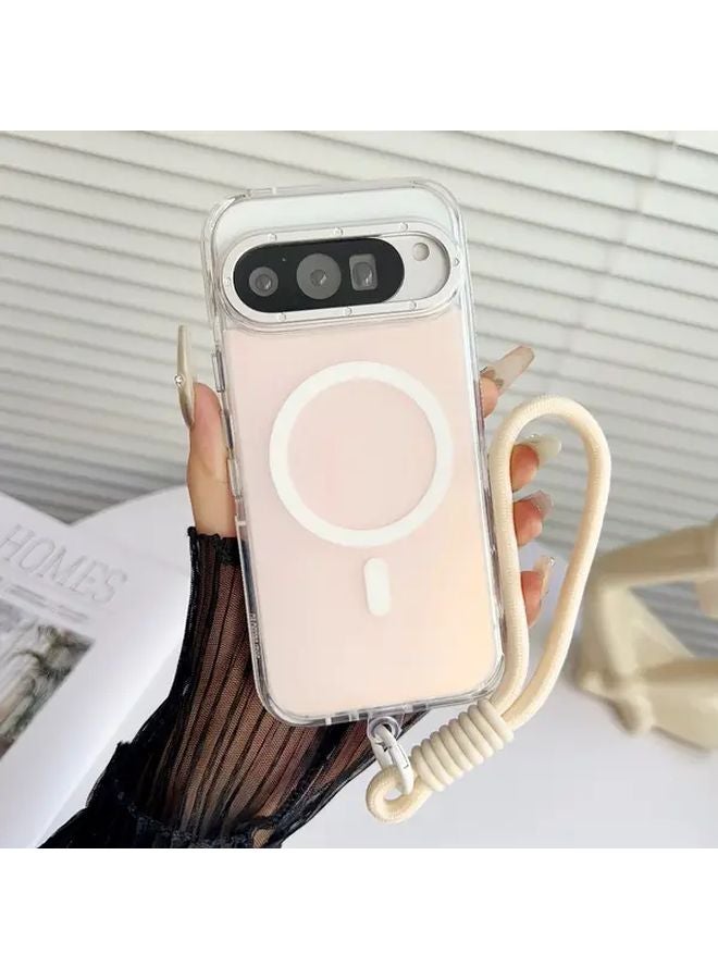 Black Magnetic Phone Cover For Google Pixel 10 With Anti Slip Border And Hanging Strap - Image 2