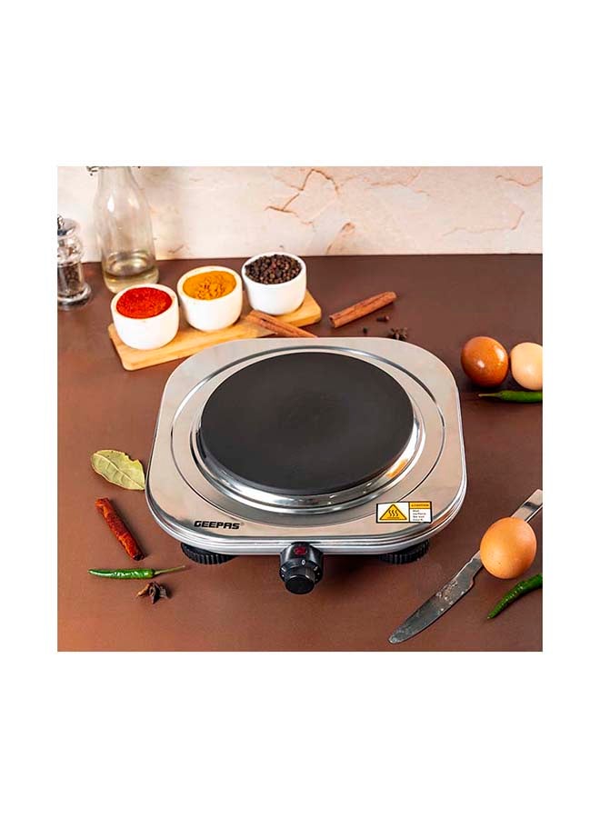 GEEPAS Stainless Steel Single Hot Plate Indicator Light Adjustable Temperature Control Overheat Protection2 Years Warranty Non-Slip Feet Auto Thermostat Hot Plate for Kitchen Camping 1500 W GHP32023 Silver - Image 4