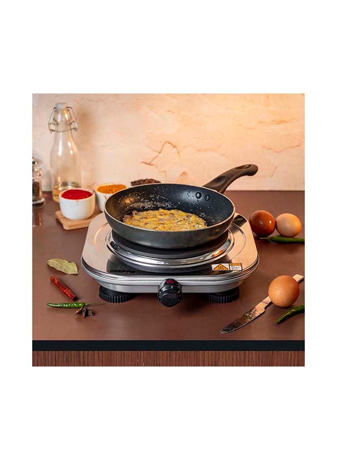 GEEPAS Stainless Steel Single Hot Plate Indicator Light Adjustable Temperature Control Overheat Protection2 Years Warranty Non-Slip Feet Auto Thermostat Hot Plate for Kitchen Camping 1500 W GHP32023 Silver - Image 5