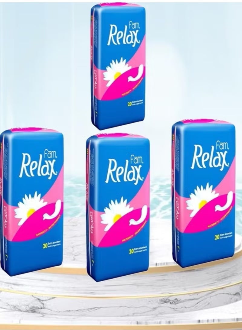 فام فوط صحية فام ريلاكس من 20 قطعة أبيض 4 قطع