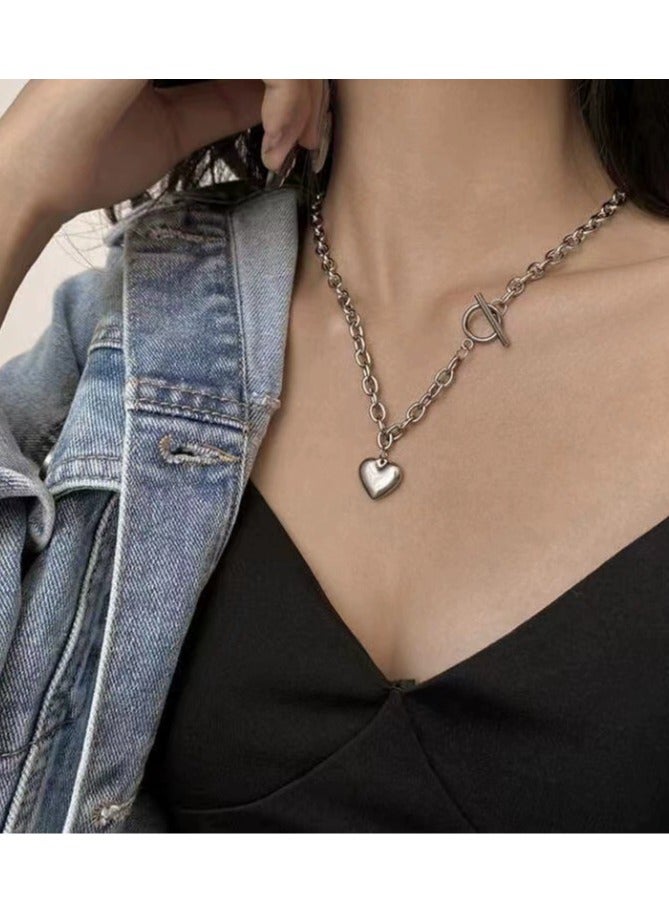 Goolsky قلادة قلب جريئة مع مشبك OT – أسلوب الشارع Y2K، قلادة بارزة للنساء، غير متلاشي - Image 3