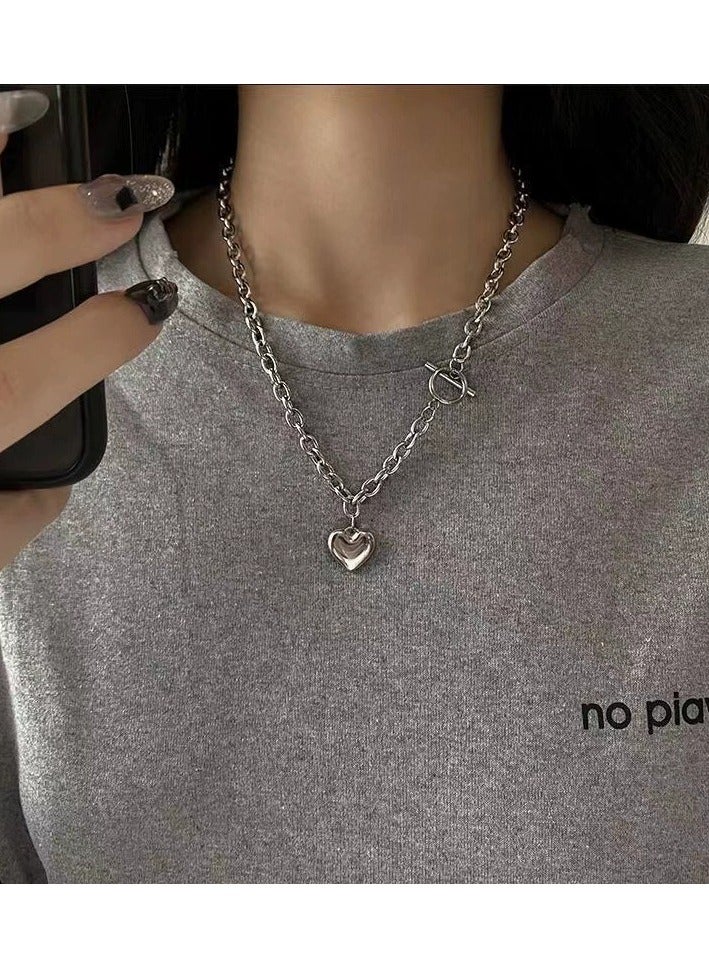 Goolsky قلادة قلب جريئة مع مشبك OT – أسلوب الشارع Y2K، قلادة بارزة للنساء، غير متلاشي - Image 4