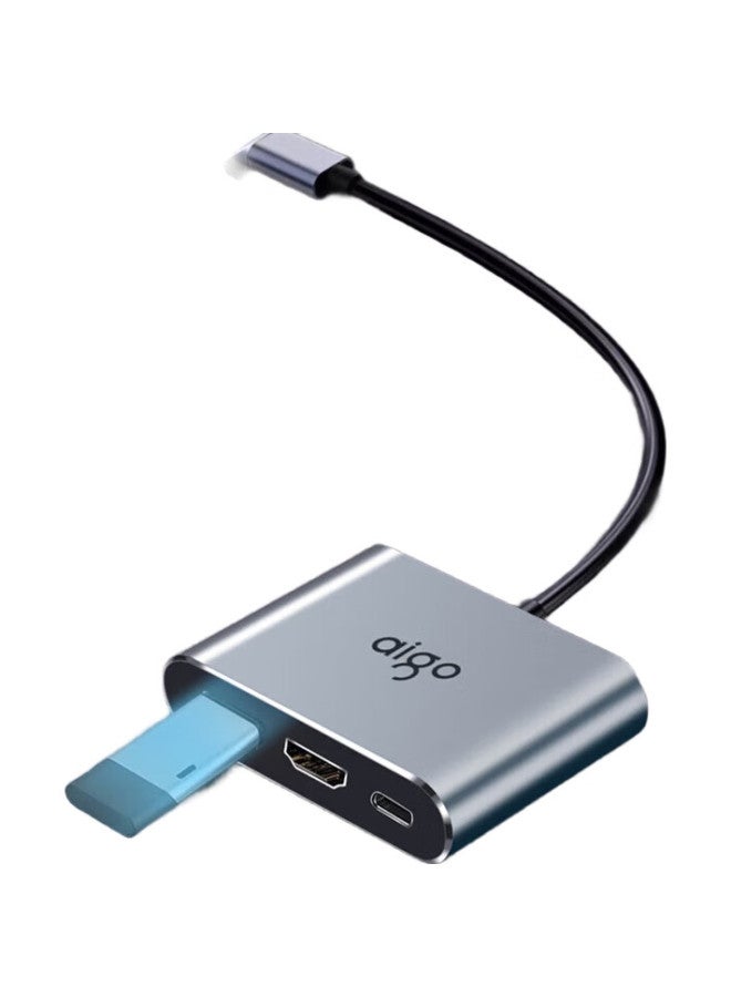 aigo Type-C Expansion Dock, Usb Hub, Hdmi Adapter, Pd100W Converter, Laptop Adapter, Phone Projector Display Expansion Dock, Kc03 (Metal) - Image 3