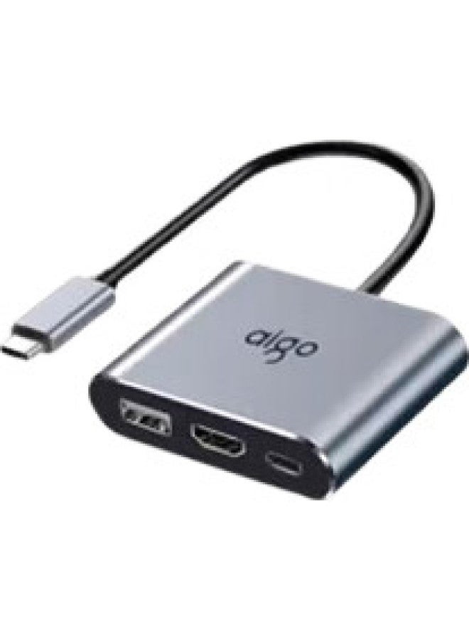 aigo Type-C Expansion Dock, Usb Hub, Hdmi Adapter, Pd100W Converter, Laptop Adapter, Phone Projector Display Expansion Dock, Kc03 (Metal) - Image 1