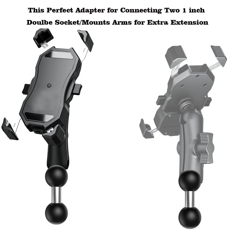 Sptchapn 1" Ball Adapter Ball Mount Holder Double Heads 25.4mm(1-inch) Compatible with Ram Mounts B Size Double Socket Arm GPS Brackets for Bike Motorcycle Phone Holder Camera (R11-1PC) - Image 2