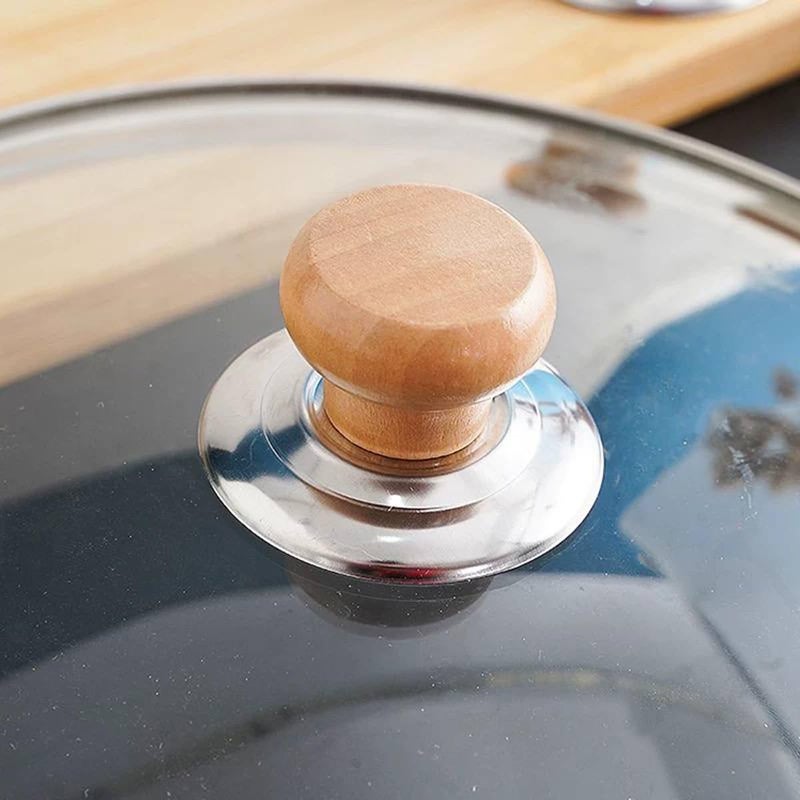 2 Pcs Replacement Knobs for Pots, Pans and Pans Lids, Heat Resistant Wooden Handles