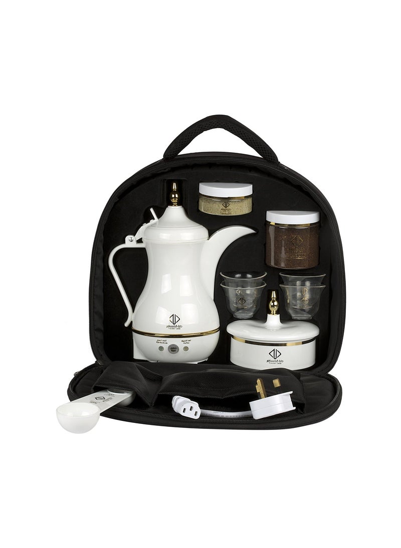 ديم دلة المسافر لتحضير القهوة العربية 0.4 لتر – موديل JLR-170E3 – أبيض - Image 1