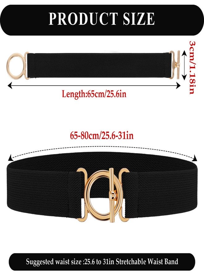 Amaxiu Women Elastic Belt, Invisible Stretch Ladies Belts with Gold Flat Buckle Skinny Waist Belt For Jeans Pants Dresses(Black) - Image 4