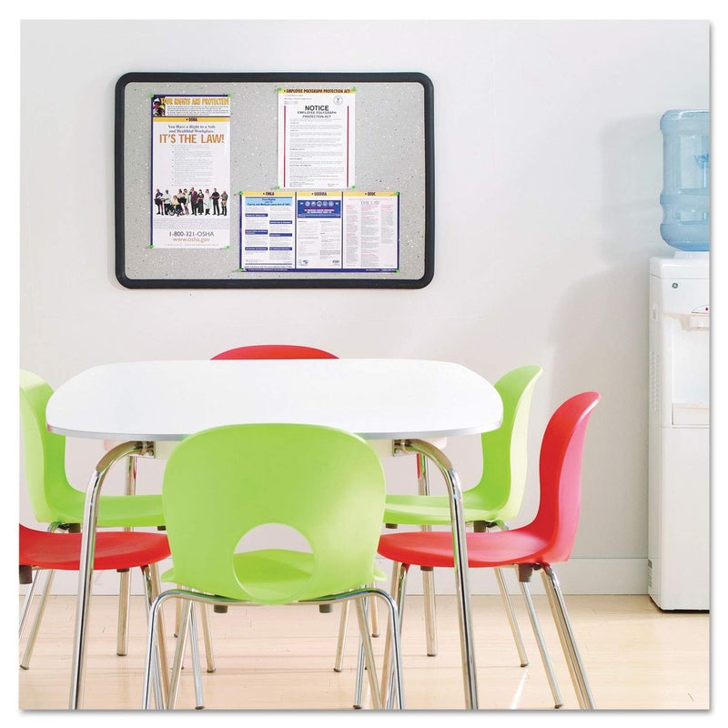 Quartet Bulletin Board, 2 x 3 Feet, Contour, Granite-Colored Surface with Black Plastic Frame (699370) - Image 2