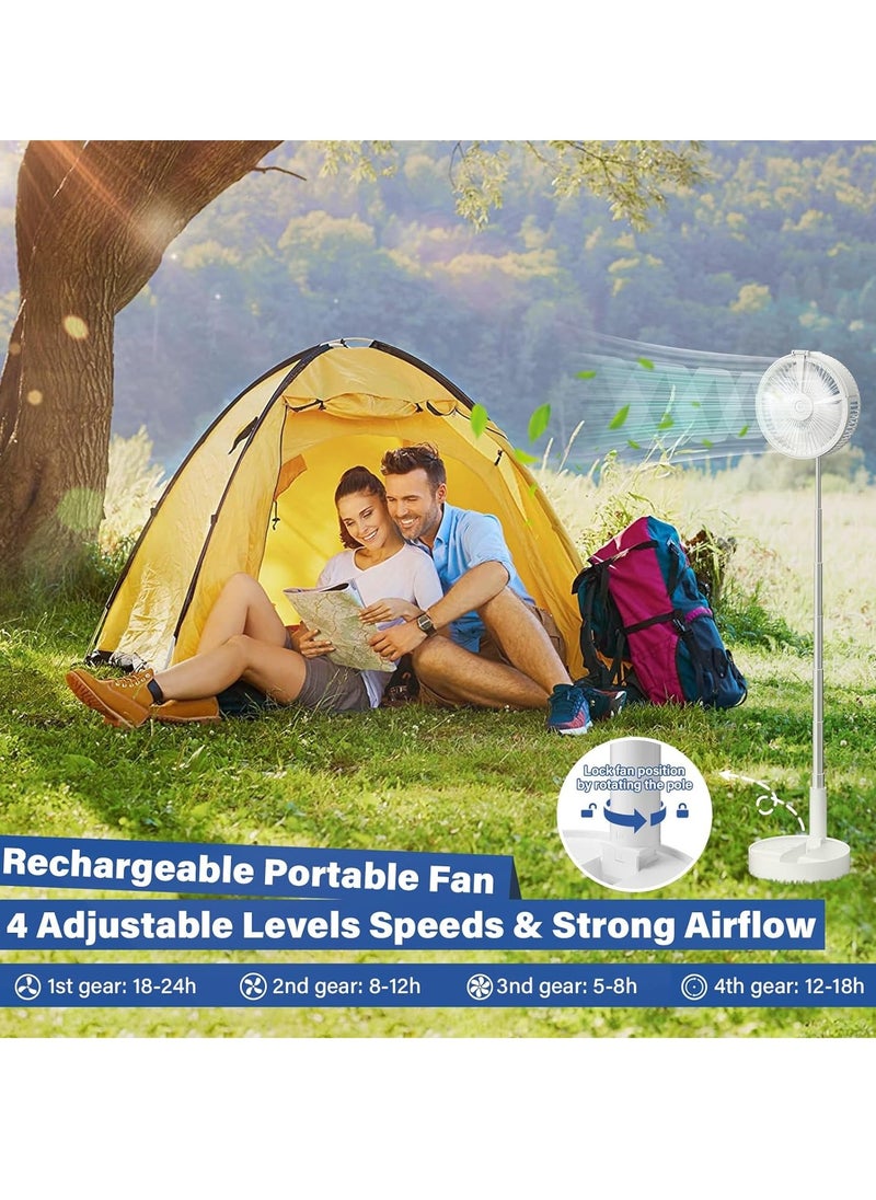 General's - Portable Oscillating Standing Fan with Remote Control Light, Rechargeable Fan Small Desk Fan with Misting Timer 4 Speeds 7200mAh Folding Quiet USB Fan Personal Floor Fan Pedestal Fans for Home Room - Image 1