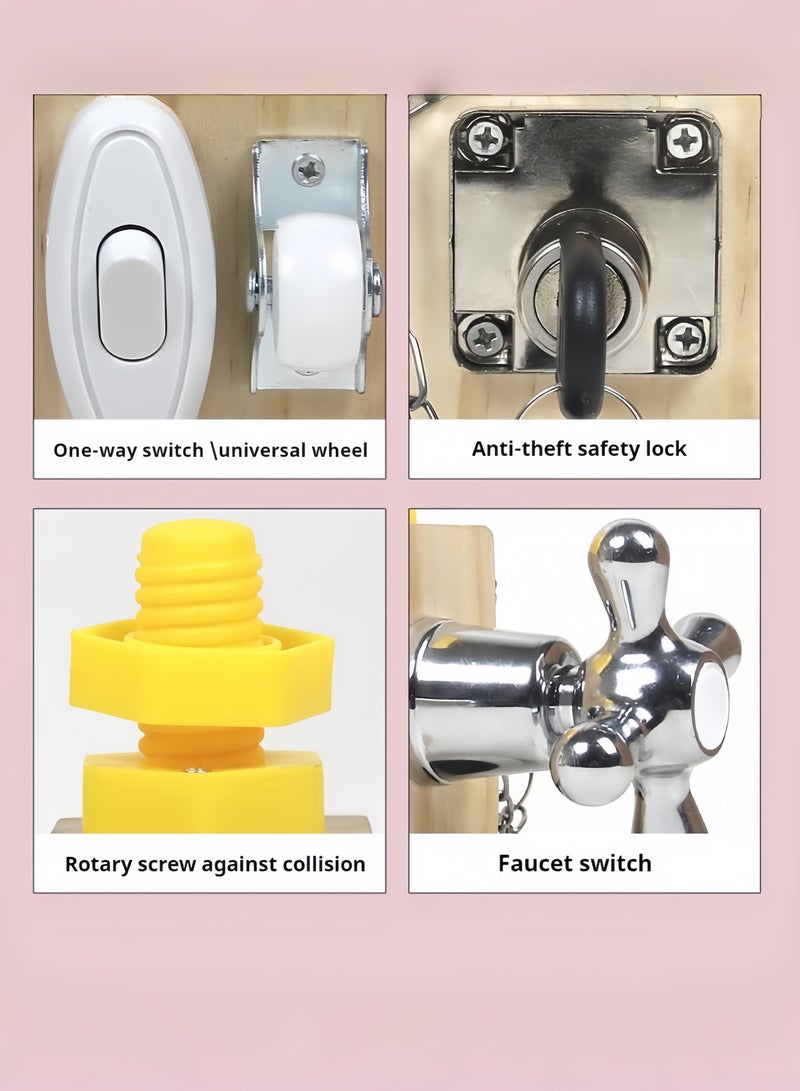 فيساليا ألعاب مونتيسوري للأطفال 3 سنوات فأكثر، مكعب نشاط خشبي 6 في 1 مع تعلم المهارات الحياتية، ألعاب تعليمية حسية للأولاد والبنات - Image 5